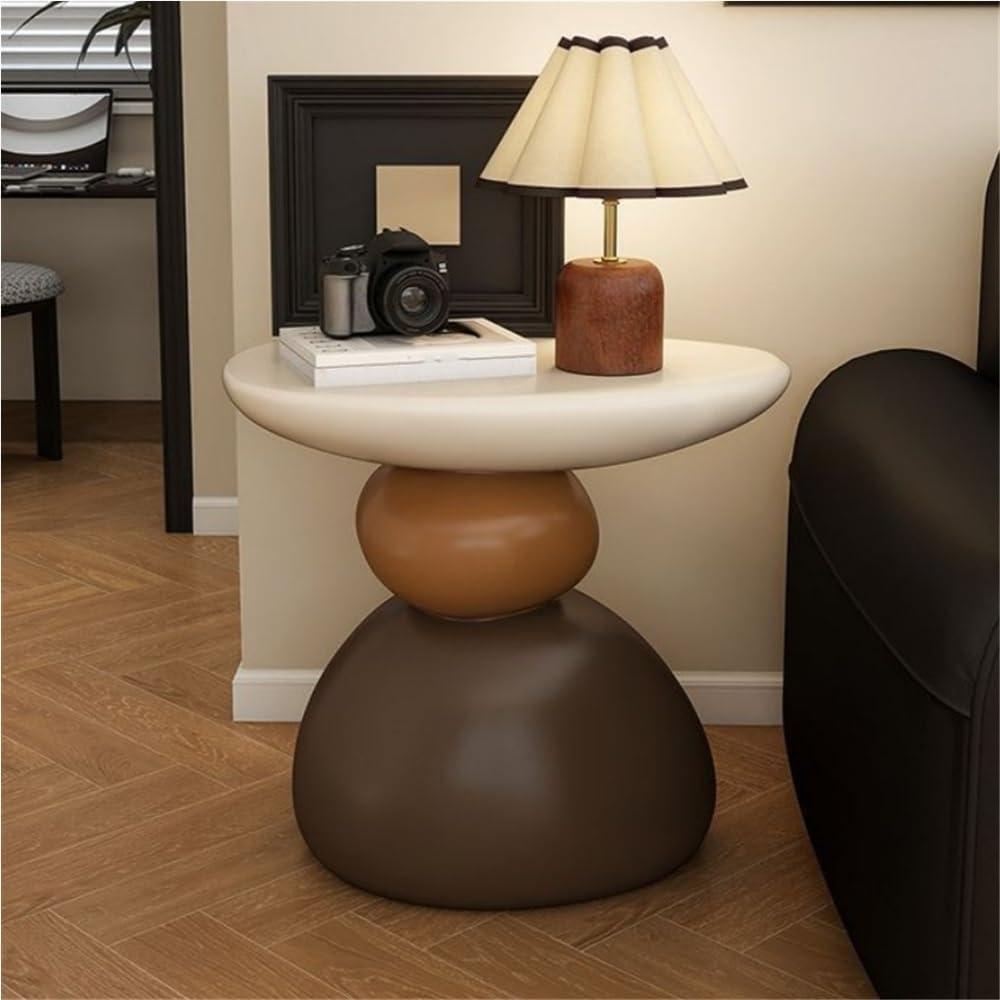 Irregular Side Table Coffee Table Night Stand Stone Shaped End Table for Living Room Bedside Decor,Ideal for Home