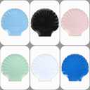 Spsyrine Gold Charger Plates, 13" Set of 6 Scalloped Seashell Plastic Table Chargers for Dinner Plates, Wedding, Thanksgiving Christmas Events, Party, Tabletop Decor.