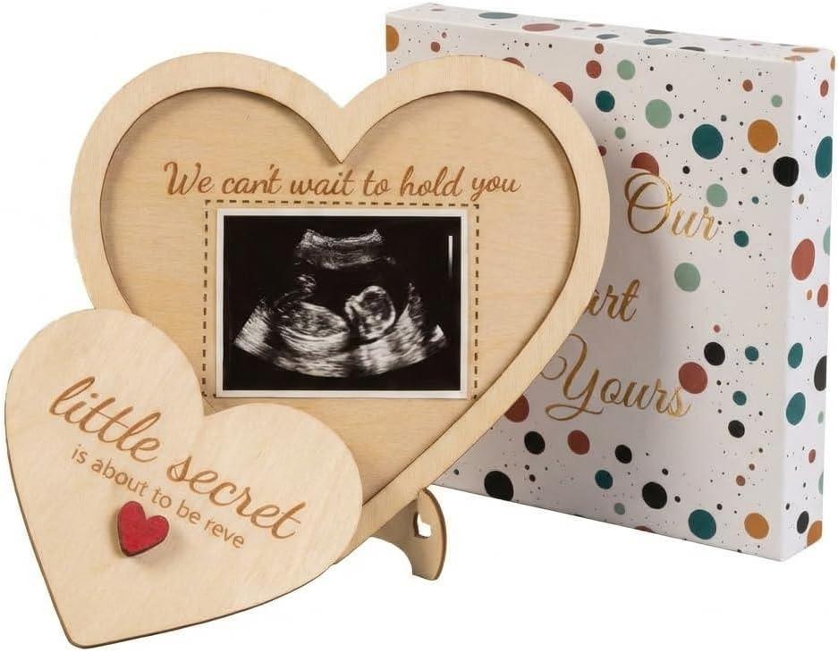 Pregnancy Announcement Gift Box for Grandparents - Ultrasound Picture Frame Ornament, Baby Reveal Surprise for Grandma & Grandpa, New Baby Gift Ideas (white)