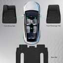 YHTAUTO Floor Mats Compatible with Tesla Model X 6-Seats 2016-2020 (Only Fit 2nd Row Seat Without Middle Console), Car Mats Custom Fit TPE Floor Liners Front & Back Seat, Black, Set of 3