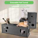 Cat Tunnel for Indoor Cats, DIY Transformable Cat Hideaway Cave, Felt Kitten Play Tubes and Tunnels, Felt Peekaboo Cat Toy with Interactive Peek Holes (Grey, Straight Tunnel)