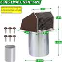 6 Inch Hooded Wall Vent with Screen and Damper,6" Vent Hood Wall Exhaust Vent Cover,Dryer Vent Cover Outside,6"Vent Cover Exterior Wall Vent Cap for Range Hood Kitchen Air Ventilation,Galvanized Steel