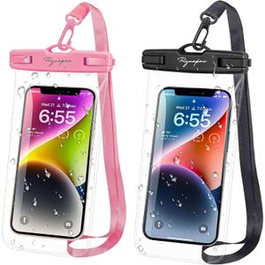 Waterproof Phone Pouch Bag - 7.5in Water Proof Cell Phone Case for Beach Travel Must Haves, IPX8 Dry Bag with Lanyard for iPhone 16 15 Pro Max Galaxy S25 Ultra Pixel 7a, Cruise Essentials 2025
