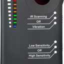 2025 Upgraded Camera Detector Professional Bug RF Detector Hidden Camera Finder Anti Spy Sweeper Portable GPS Tracker Listening Device Signal Scanner for Home Office Car Travel Hotel (Matte Black)