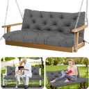 Porch Swing Cushions with Backrest Thicken 5" Outdoor Swing Cushions Waterproof Swing Bench Cushions for Outdoor Furniture Patio Backyard Lawn 2-3 Seater Replacement Cushions (Gray), 60x40x5inch