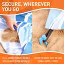 Everlasting Comfort Large Beach Blanket Waterproof & Sandproof - 128 x 108 /10.7ft x 9ft - Lightweight Picnic Mat, Camping Necessities for 10 People - Accessories for Outdoor Festivals - Blue