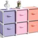 Cube Storage Organizer with Shelf 11 Inch Colorful Fabric Storage Bins Collapsible Toys Organizer Bins for Home Clothes Toys Closet Books(Pink,Purple,Orange,6)