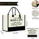 Canvas Tote Bag for Women Zipper Makeup Bag (Trulygreat)