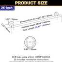 Miyili Matte Black 36" Towel Bar SUS 304 Stainless Steel Towel Holder for Bathroom or Kitchen Wall Mount, A01B90A