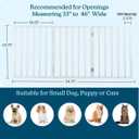Pet Gate - 3-Panel Indoor Foldable Dog Fence for Stairs, Hallways, or Doorways - 55x24-Inch Retractable Freestanding Dog Gates by PETMAKER (White)