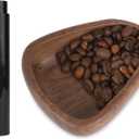 Coffee Bean Dosing Cup and Spray Bottle Set, Walnut Wood Bean Measuring Tray Espresso Accessories Tools Kit with RDT Static Reduction Spray Spritzer for Coffee Lovers Gift