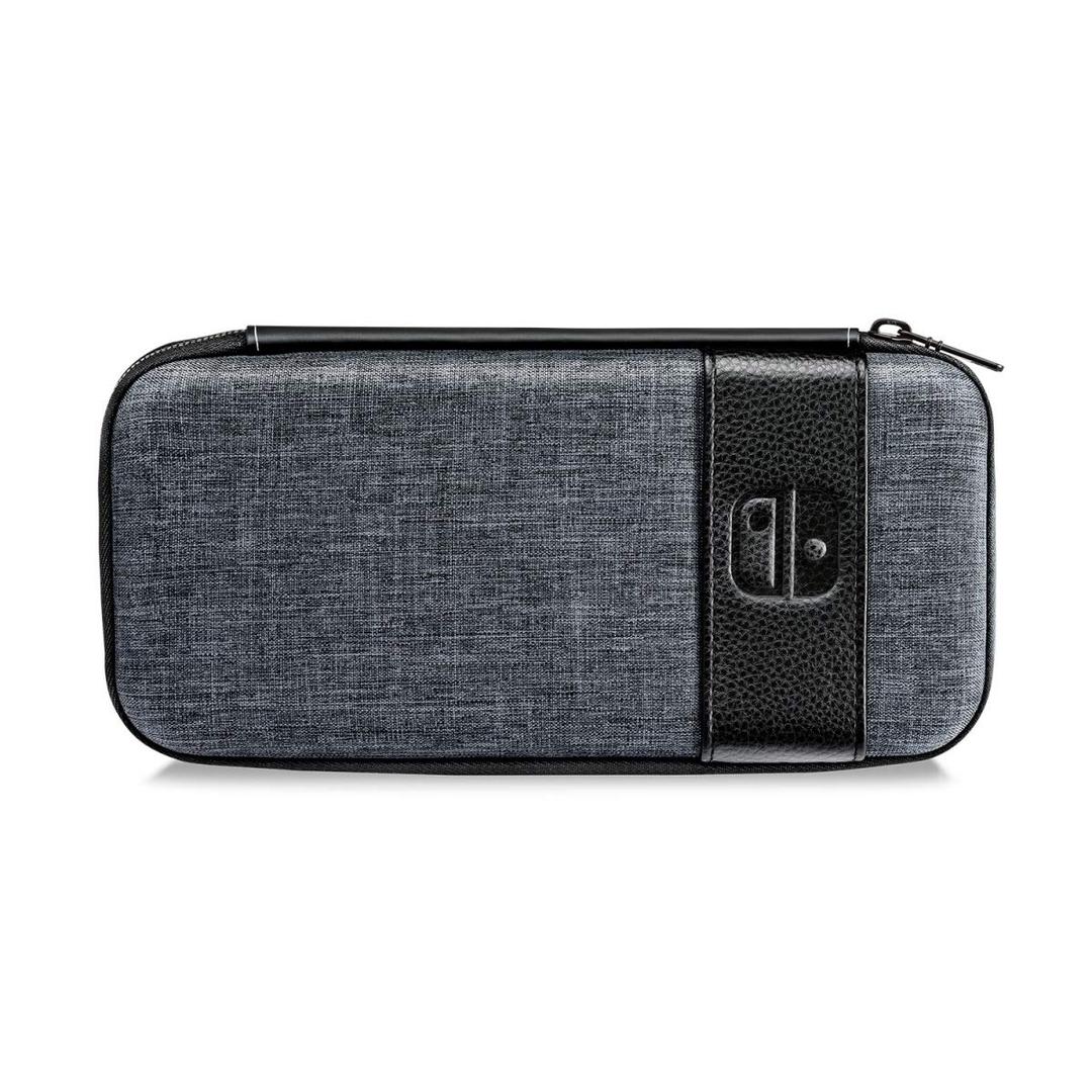 PDP Gaming Elite Slim Travel Case For Console, Up To 6 Games: Grey - Nintendo Switch