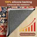 YJ.GWL 9x12 Feet Non Slip Rug Pad 1/4 inch Thick Felt and Silicone Backing, Dual Surface Cushion Rug Gripper for Hardwood Floors, Carpet Liner Keep Rugs in Place, Anti Skid Mat for Under Area Rug