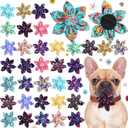 Sanwuta 36 Pieces Dog Collar Flower Adjustable Dog Bow Tie Collar Multicolor Charms Pet Grooming Accessories Flower Fall Attachment for Small Medium Large Puppy Cats Pet