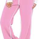 DISCIPBUSH Track Pants Women Sweatpants Lounge Pants (Pink, M)