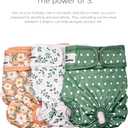 Pet Parents Washable Dog Diapers (3pack) + Extendrs of Durable Doggie Diapers, Premium Dog Diapers Female (Small, Daisy)