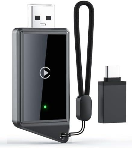 BILTRTE Wireless CarPlay Adapter for iPhone - Convert CarPlay Wired to Wireless, No Latency, Plug and Play, Compatible with iOS 10+ & OEM Wired CarPlay Cars