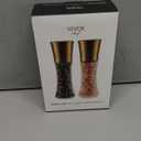 VEVOK CHEF Gold Salt and Pepper Grinder Mill Set Stainless Steel Pepper Shaker Adjustable Ceramic Coarseness Salt Grinder Black Pepper Spice Grinder Mill