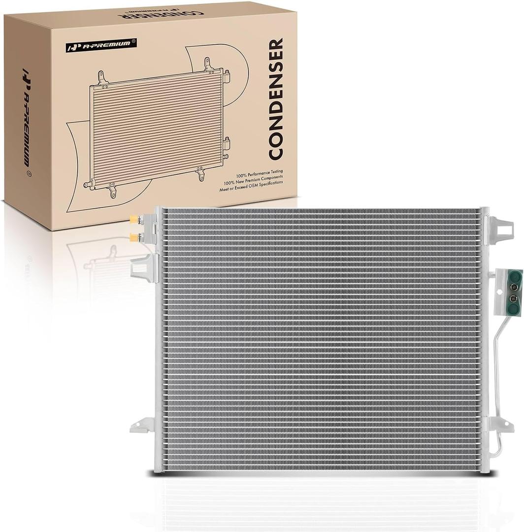 A-Premium Air Conditioning A/C Condenser Compatible with Chrysler Town & Country 08-16 & Dodge Grand Caravan 08-20 & Ram C/V 12-15 & Volkswagen Routan 09-14, Replace# 7B0317019A