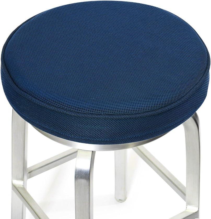 Shinnwa Bar Stool Cushions, Memory Foam Round Bar Stool Covers Cushion with Non-Slip Backing and Elastic Band, 12", Navy