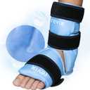 REVIX Ankle Ice Pack Wrap for Foot Pain Relief and Feet Injuries, Reusable Gel Ice Cold Packs for Achilles Tendonitis, Plantar Fasciitis, Sprained Ankles and Heels Blue