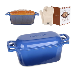 Enameled Dutch Oven for Sourdough Bread Baking, 3.6QT Oval Cast Iron Bread Pan with Lid
