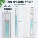 Pushglossy Add on Blinds for Raised Frame Doors 9" x 66", French Door Blinds Outer Frame Fits Glass 7 x 64 Inches Easy to Install Clean, Window Shades Behind The Glass No Special Tools