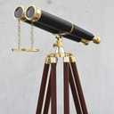 Vintage Solid Brass Floor-Standing Binoculars with Tripod  Nautical Telescope for Adults | Bird Watching, Marine Decor, Hiking, Camping & Outdoor Use