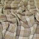 Wool Blend Coating Fabric Cream Checks - per Yard