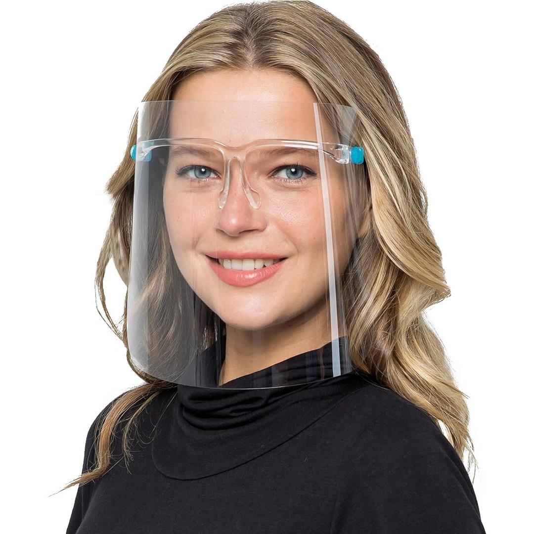 Face Shields Set with 6 Reusable Glassesand and 12 Replaceable Anti Fog Shields for Man and Women to Protect Eyes and Face