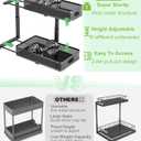 Under Sink Organizer 2 Pack, High Adjustable 2 Tier Under Sink Organizers and Storage, Slide out Metal Cabinet Organizers, Pull out Storage Drawer Shelf for Kitchen Bathroom Cabinet
