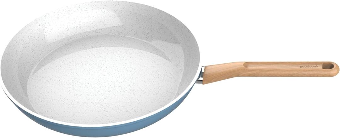 GoodCook Healthy Ceramic Titanium-Infused 12 Fry Pan, Light Blue  Induction Cookware, Nonstick Cooking Pan, Frying Pan Skillet for Eggs, Meats, Vegetables, Sauces, Warming Tortillas