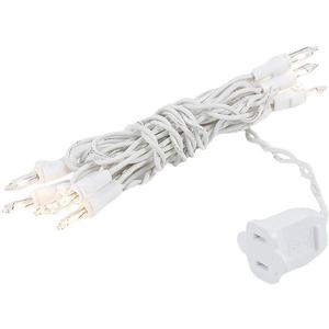 Novelty Lights 5 Feet 10 Bulbs Vintage Short Mini Light String, Clear Bulbs on White Wire, 4-Inch Spacing Fairy Lights, Connectable End-to-End, UL Listed for Indoor/Outdoor
