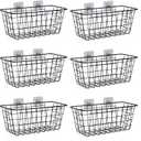 6 Pack Wire Storage Baskets Household Metal Wall-Mounted Containers Organizer Bins for Kitchen Bathroom Freezer Pantry Closet Laundry Room Cabinets Garage Shelf, Medium