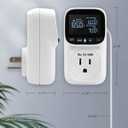 Digital Temperature Controller, Heating & Cooling Thermostat Plug Outlet, 40F~210F, 15A 1800W, LCD Display, Temperature Controlled Outlet for Home, Greenhouse, Chicken Coop, Reptile
