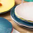 Melamine Dinner Plate Plastic Bread Butter Plates Set of 6 Pcs 11 inch Lightweight Shatter Proof Chip Resistant Dishwasher Safe (Multicolor)