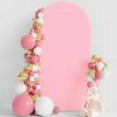 Wokceer 6.6FT Wedding Arch Cover Spandex Fitted Wedding Arch Stand Covers Round Top Chiara Arch Backdrop Cover for Birthday Party Ceremony Banquet Decoration Pink