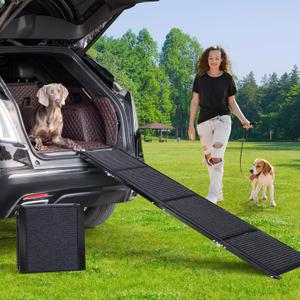 Uross Dog Ramp for Car 71" Long- Collapsible Pet Ramps for Large Dogs SUV Truck Folding Outdoor Dog Ramp for Porch Steps (71" L x 17.3" W)