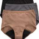 Hanes Women's Comfort, Period. Underwear, Moderate Leaks, Bikini, Boyshort Or Brief, 3-pack, Size 8