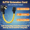 NEMA 14-50P to L14-30R Generator Adapter with 2FT Extension Cord, 50 Amp 4-Plug Male Plug to 30 Amp 4-Plug Female Plug for for RV campgrounds, Household Appliances(Yellow)