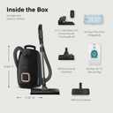 NEW Miele Guard L1 AllFloor Bagged Canister Vacuum Cleaner with AirClean Plus Filter, AllTeQ Universal Floorhead, and AllFloor Floorbrush, LED Display Panel, in Obsidian Black/Rose Gold