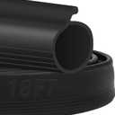 ToLanbbt 18FT Garage Door Seals Bottom Rubber 0.19" P Bulb Bottom Weather Seal, Weatherproof Replacement Weather Stripping Compatible with Overhead Door (18 FT, Black)
