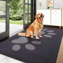 Buganda Dog Door Mat for Muddy Paws, Absorbent Dirt Trapper Washable Indoor Doormats, Non-Slip Low-Profile Mud Mat for Dogs, Front Entrance Doormat for Inside Floor (47x32 Inches, Dark Grey)