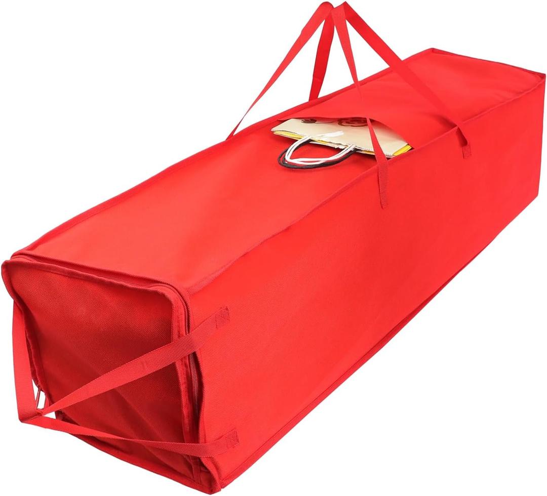 2 x Demao Christmas Wrapping Paper Holder, Wrapping Paper Storage Bag for Christmas Rolls, Resistant 41 inch Organizer Storage Container, Stores up to 25 Standard Rolls (Red)