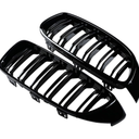 Front Kidney Grille Dual Bar M4 Look Style Compatible with F32 F33 F36 F82 F83 F80 M3 (Gloss Black)