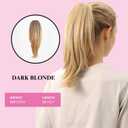 JUVABUN Straight ponytail 15''-Dark Blonde|Claw Clip In Ponytail Hair Extensions | Synthetic clips pony tails hair extensions |Hair Extensions for Women|Straight ponytail extension real human hair