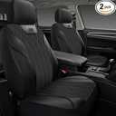 Skechers Memory Foam Seat Covers,Leather Car Seat Covers, Ultimate Comfort & Support Front Seat Covers Airbag Compatible, Automotive Universal Fit Most for SUVs, Vans, Sedans, Cars, Trucks,Black