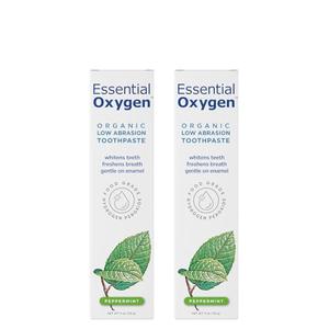 Essential Oxygen BR Certified Organic Toothpaste, for Whiter Teeth, Fresher Breath, Happier Gums, Tooth Sensitivity, Peppermint, 4 Ounce (Pack of 2)
