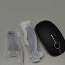 VssoPlor Type C Wireless Mouse, USB C MacBook Wireless Mouse Dual Mode Cordless Mice with USB and Type C Receiver Compatible with PC, Laptop, MacBook and All Type C Devices-Black and Silver