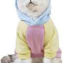QWINEE Basic Dog Hoodie, Cat Apparel, Dog Shirt, Cat Jacket - Pink, Small to Large